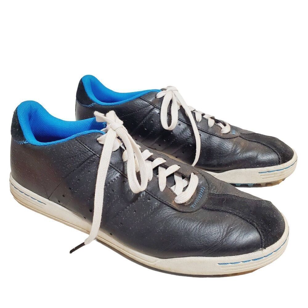 Adidas AdiCross Golf Shoes Mens Size 11.5/46 Black blue Sneakers Leather‎